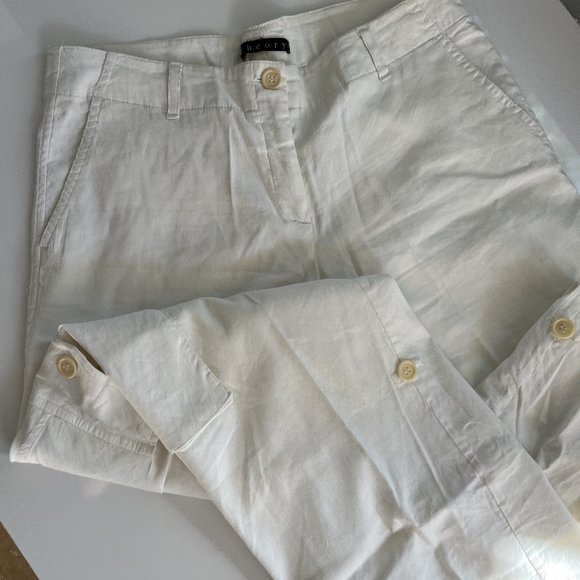Theory White STRETCH Linen Cargo Pant - Picture 10 of 10